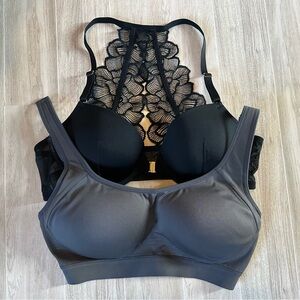 Set of 2 adore me front clasp bra and target sports bra